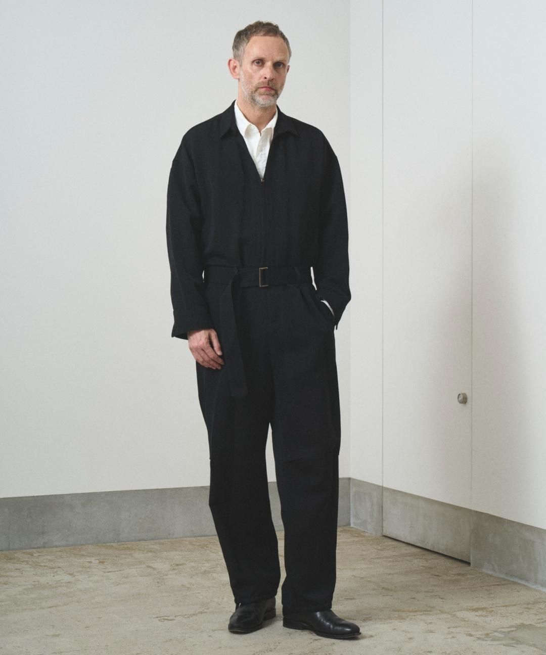 TROVE / WOOL LINEN JUMP SUIT / BLACK photo