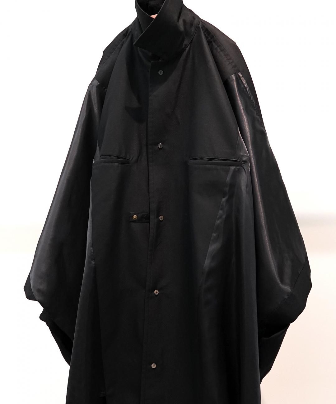 TROVE / PONCHO MAC COAT / GABARDINE BLACK photo