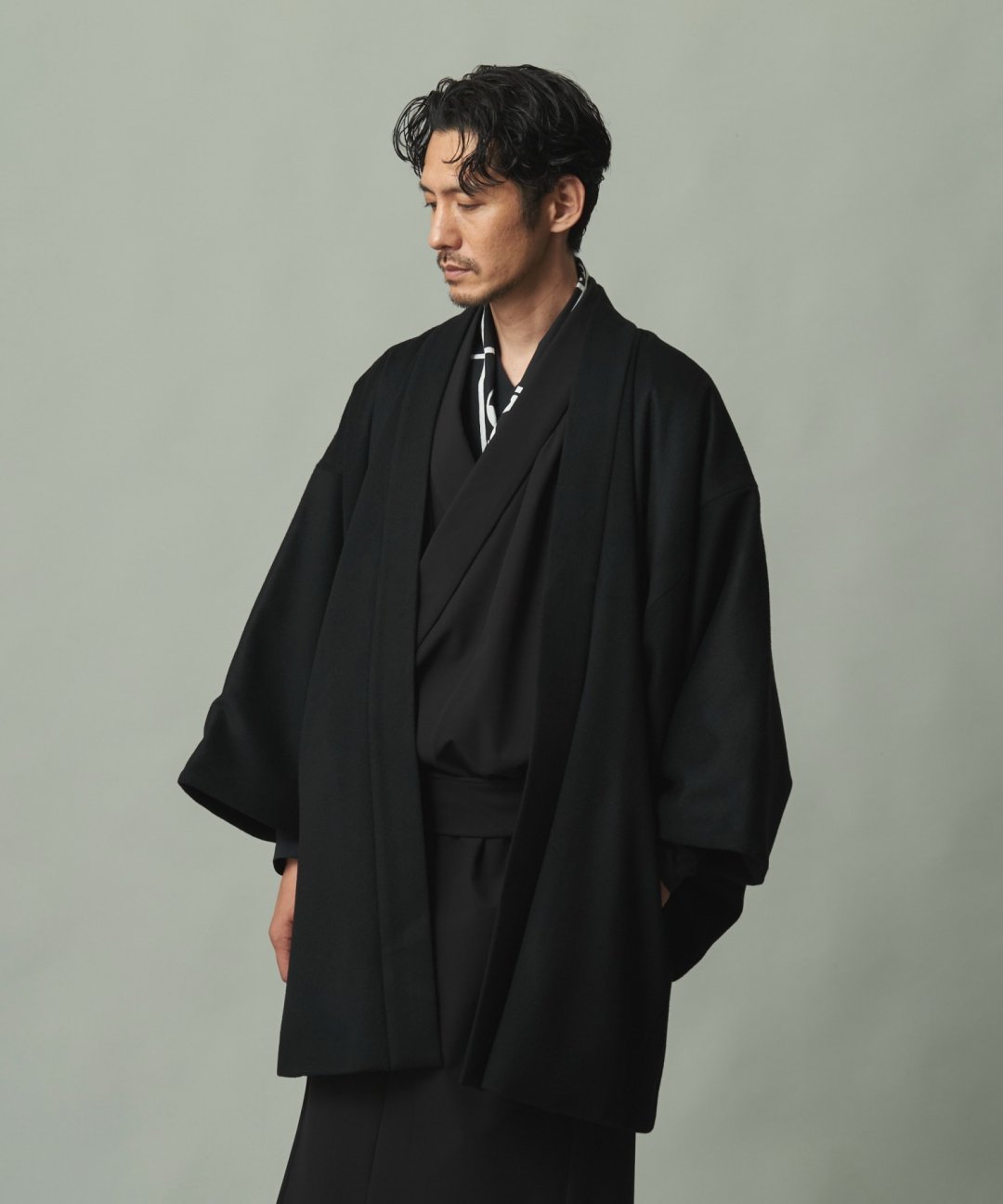 WAROBE / WOOL BEAVER HAORI / BLACK photo