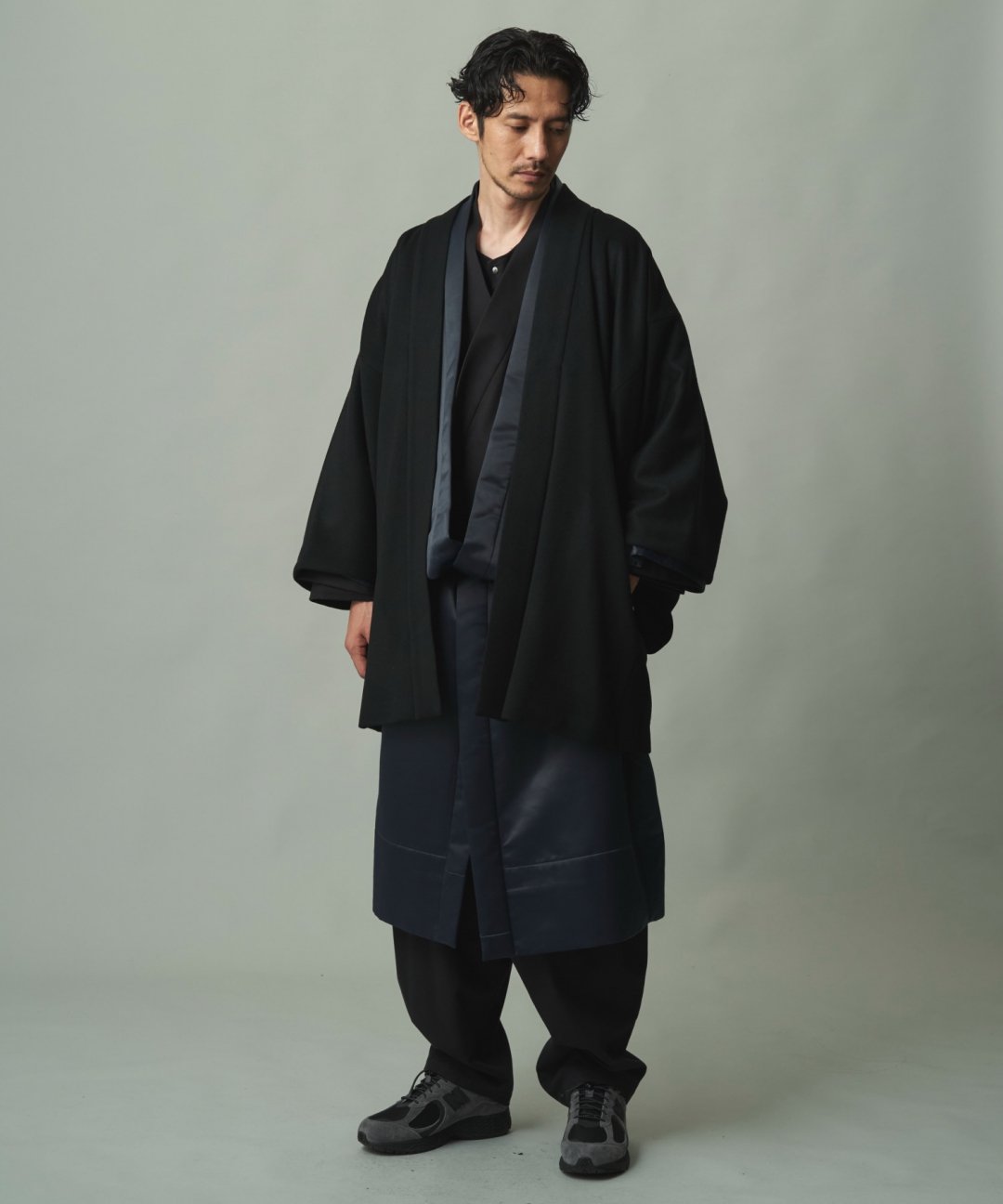 WAROBE / WOOL BEAVER HAORI / BLACK photo