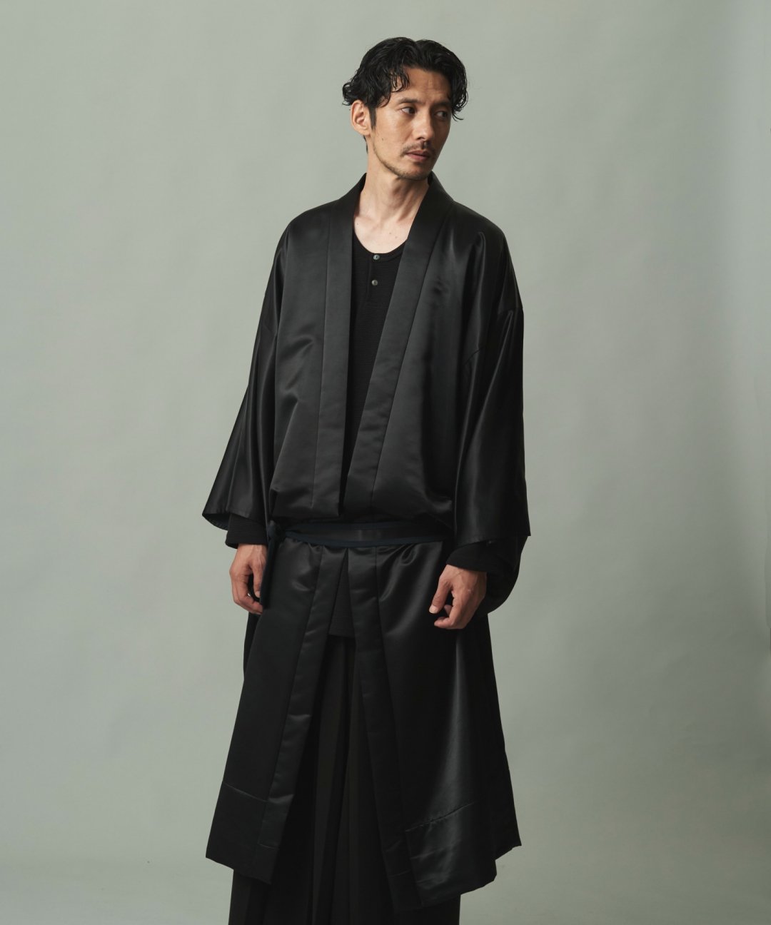 WAROBE / KIMONO GOWN / BLACK photo