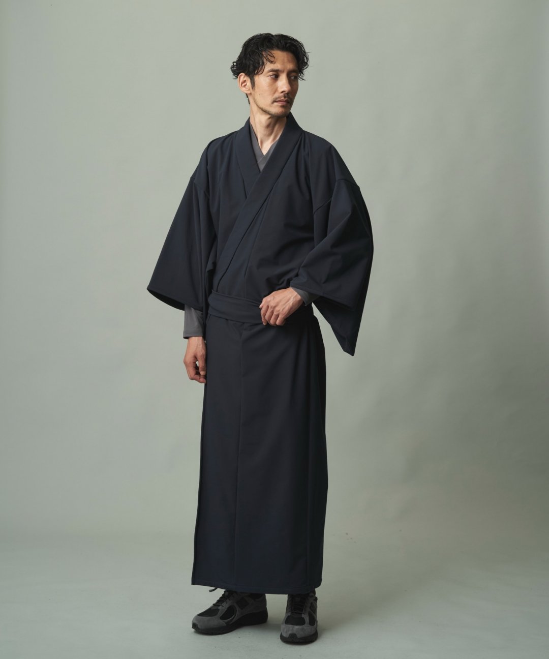 WAROBE / FLEECE LINED YUKATA / DARK NAVY photo