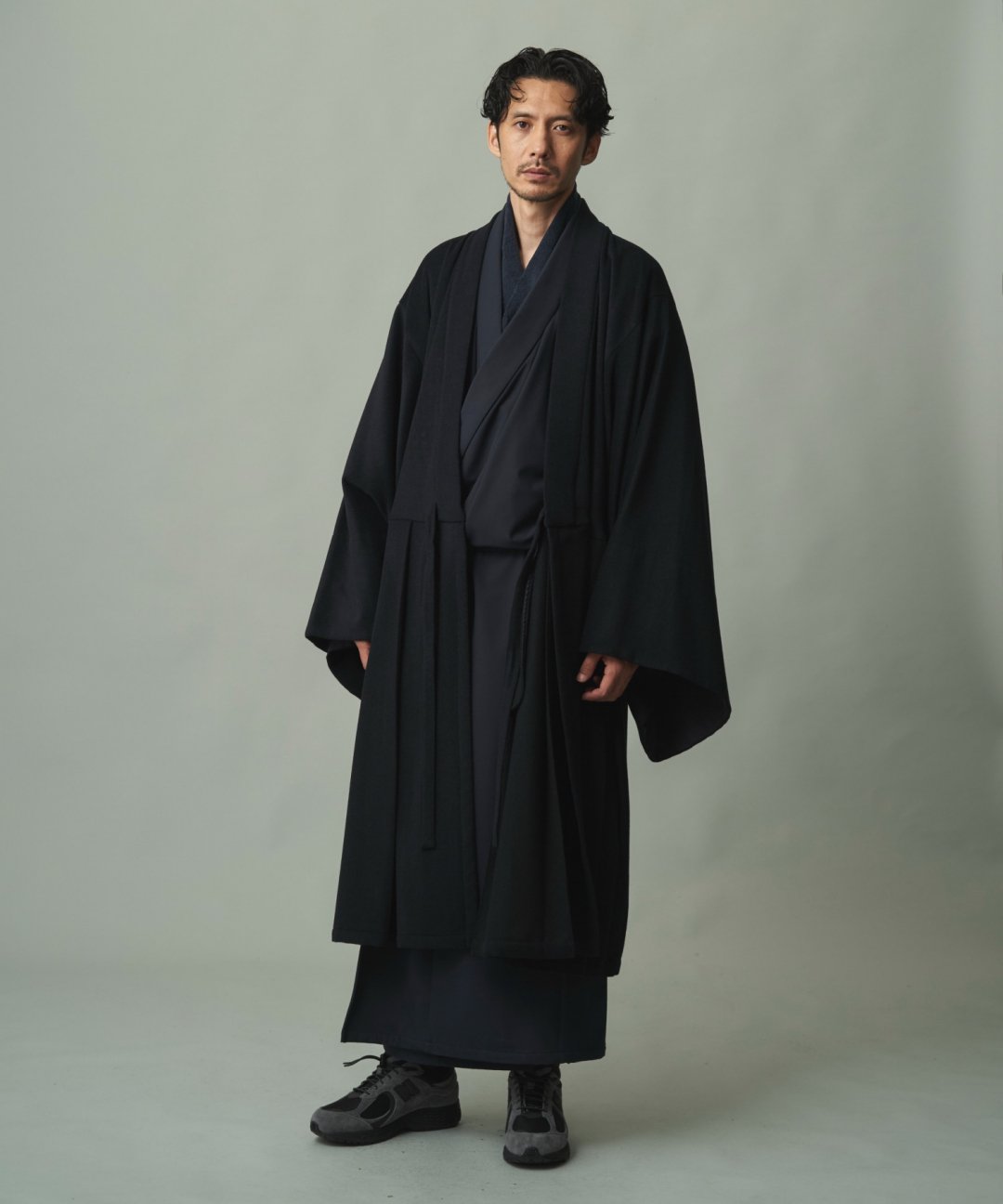 WAROBE / FLEECE LINED YUKATA / DARK NAVY photo