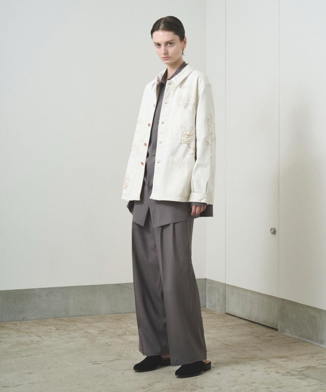 PRE-ORDERTROVE / WIDE TROUSERS / GREGE photo