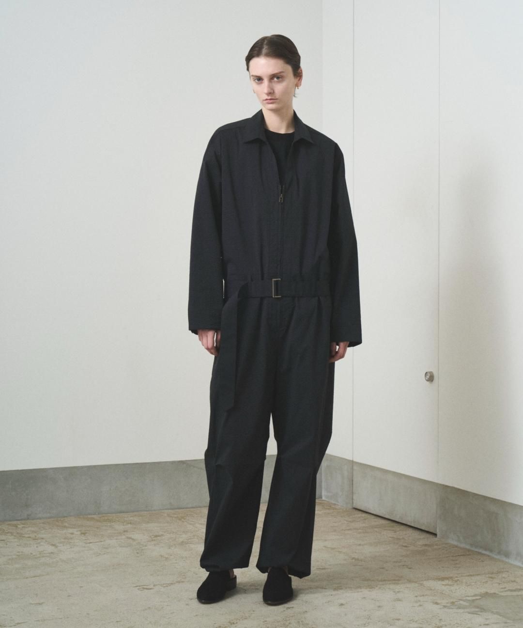 PRE-ORDERTROVE / SEER SUCKER JUMP SUIT / BLACK photo