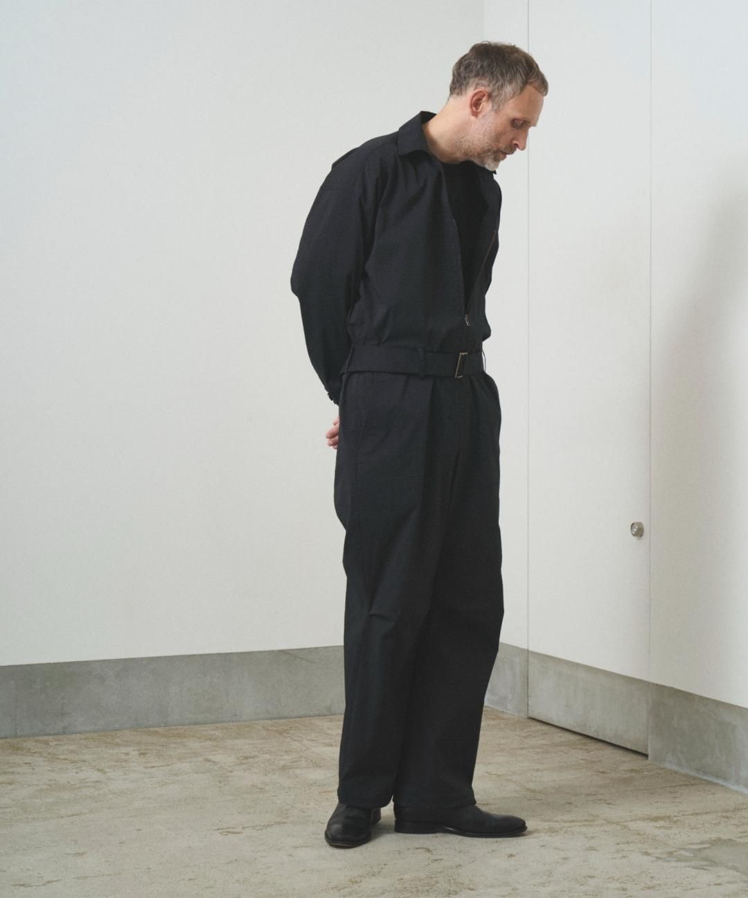 PRE-ORDERTROVE / SEER SUCKER JUMP SUIT / BLACK photo