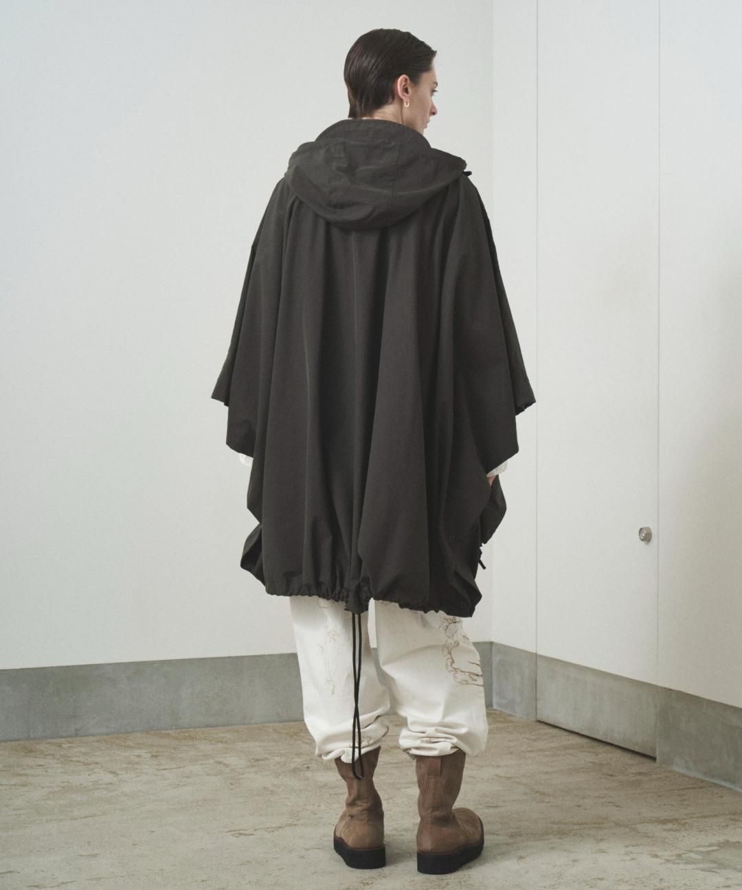 PRE-ORDERTROVE / PONCHO HOODED COAT / NYLON ASH GRAY photo