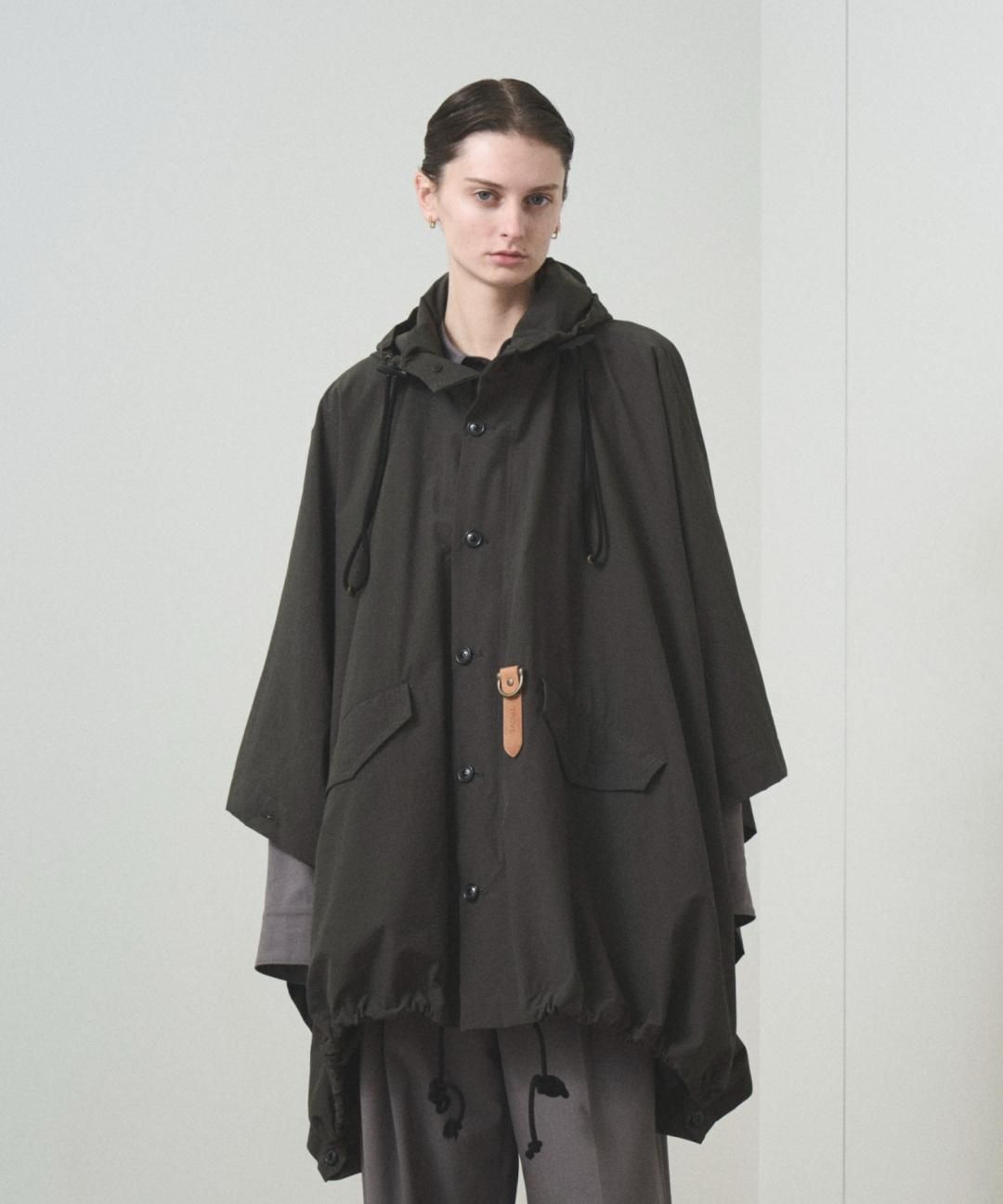 PRE-ORDERTROVE / PONCHO HOODED COAT / NYLON ASH GRAY photo