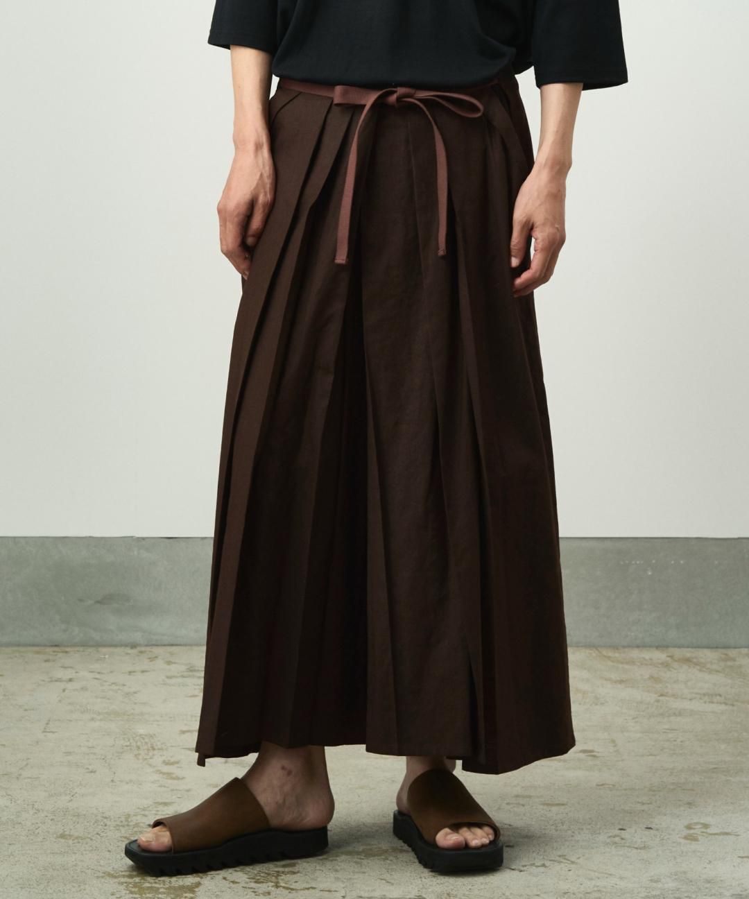 WAROBE / COTTON LINEN HAKAMA / BROWN photo