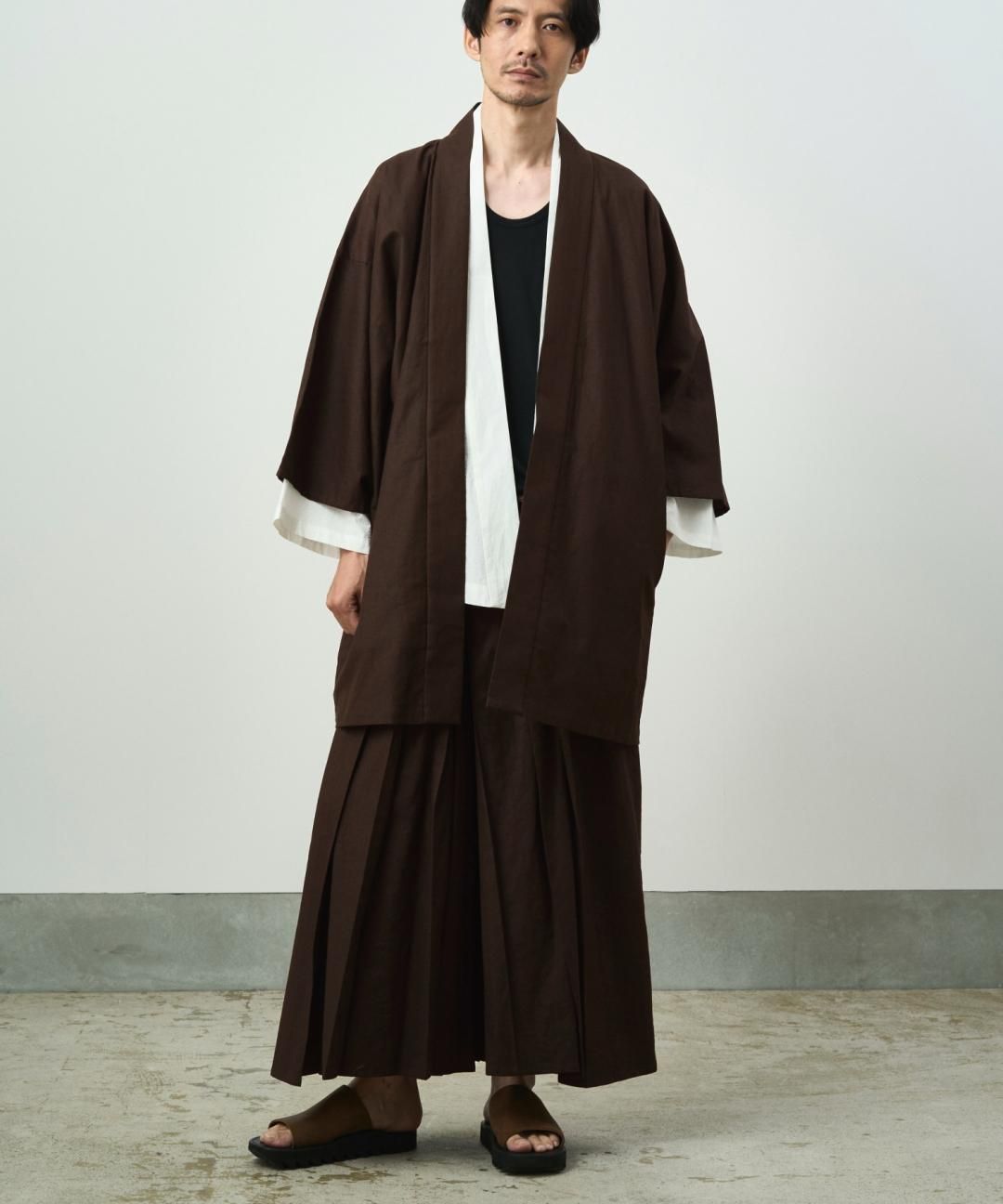 WAROBE / COTTON LINEN HAKAMA / BROWN photo