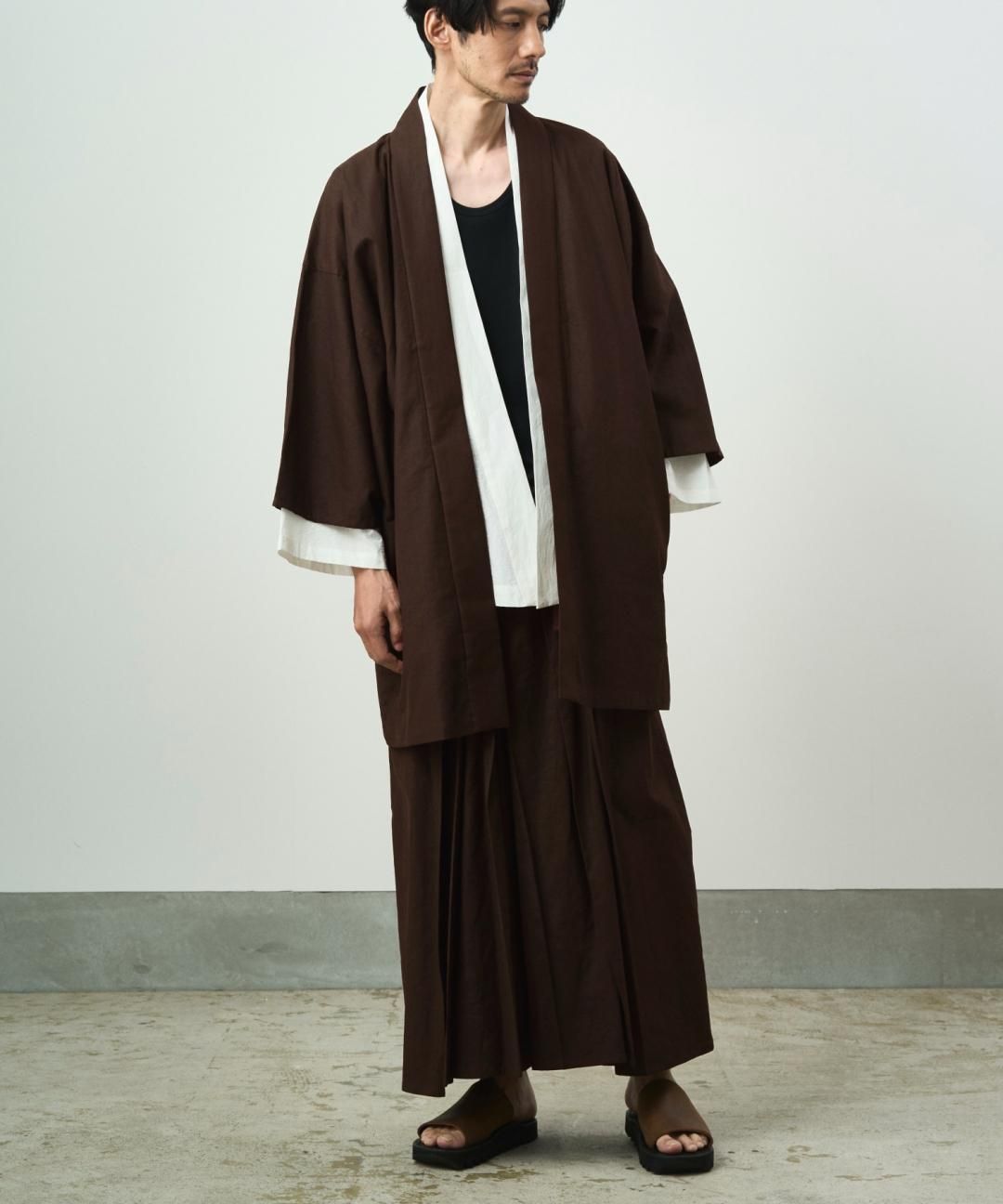 WAROBE / COTTON LINEN HAKAMA / BROWN photo