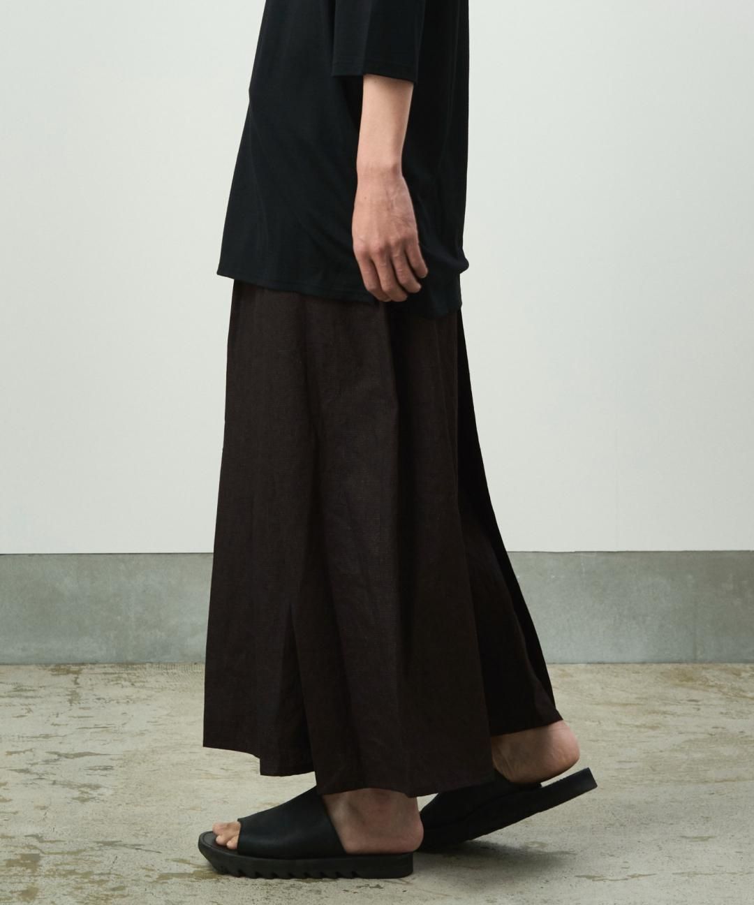 WAROBE / MUD DYEING COTTON HAKAMA / BLACK photo