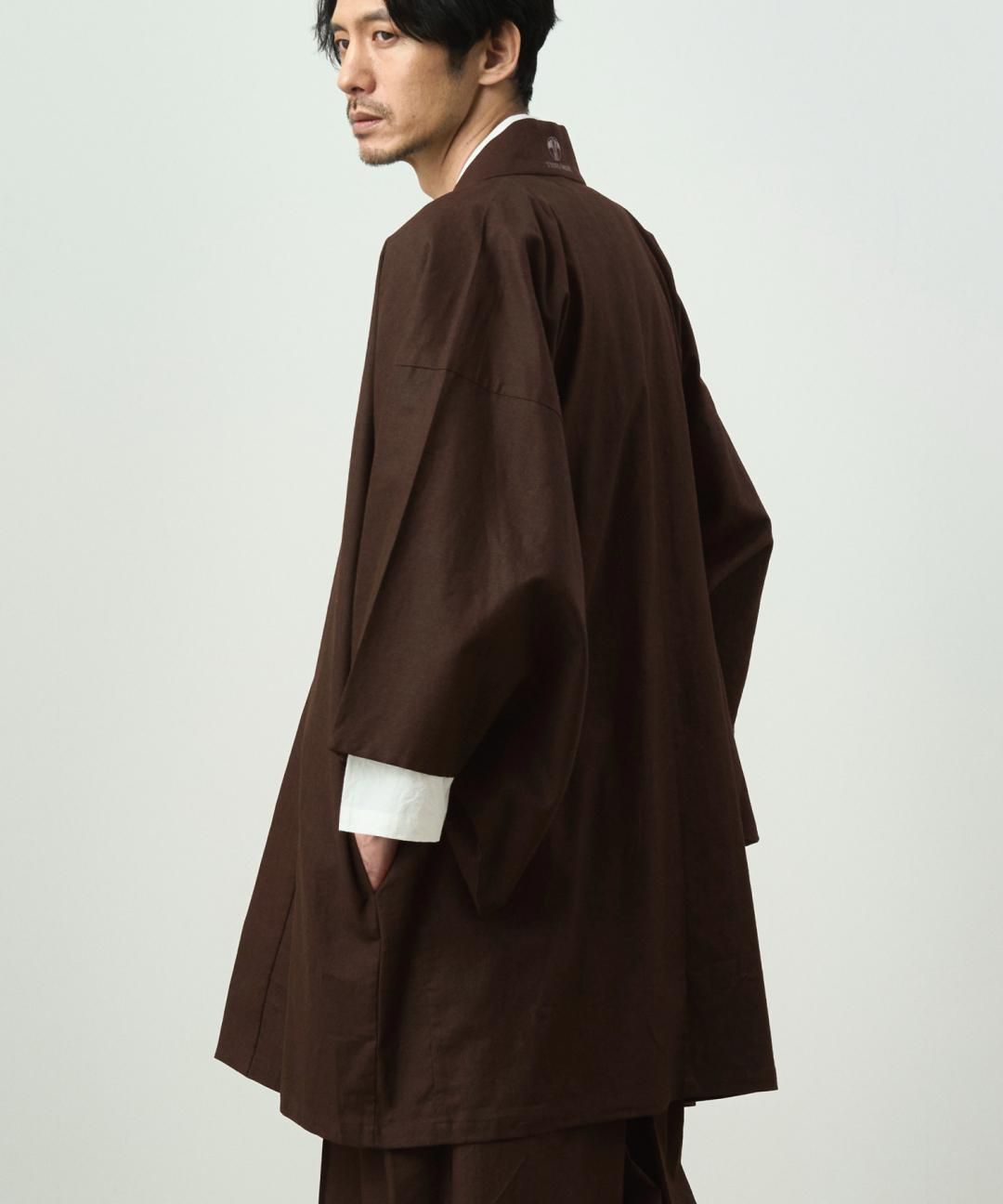 WAROBE / COTTON LINEN HAORI / BROWN photo