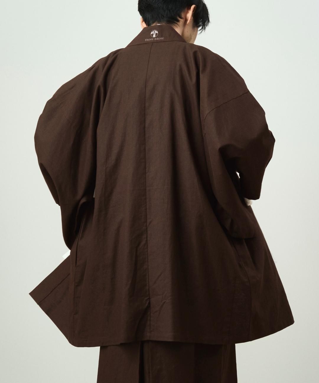 WAROBE / COTTON LINEN HAORI / BROWN photo