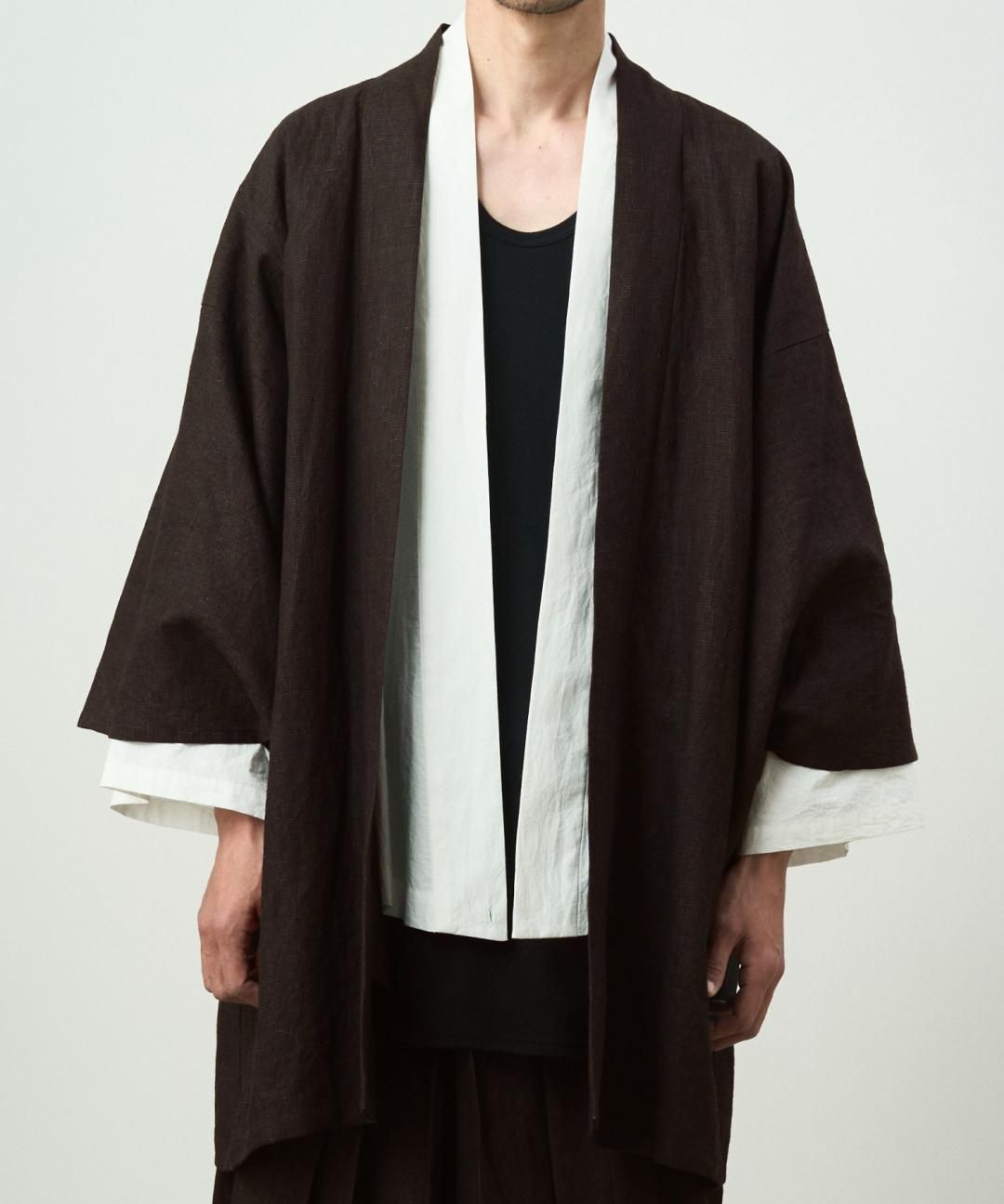 WAROBE / MUD DYEING COTTON HAORI / BLACK photo