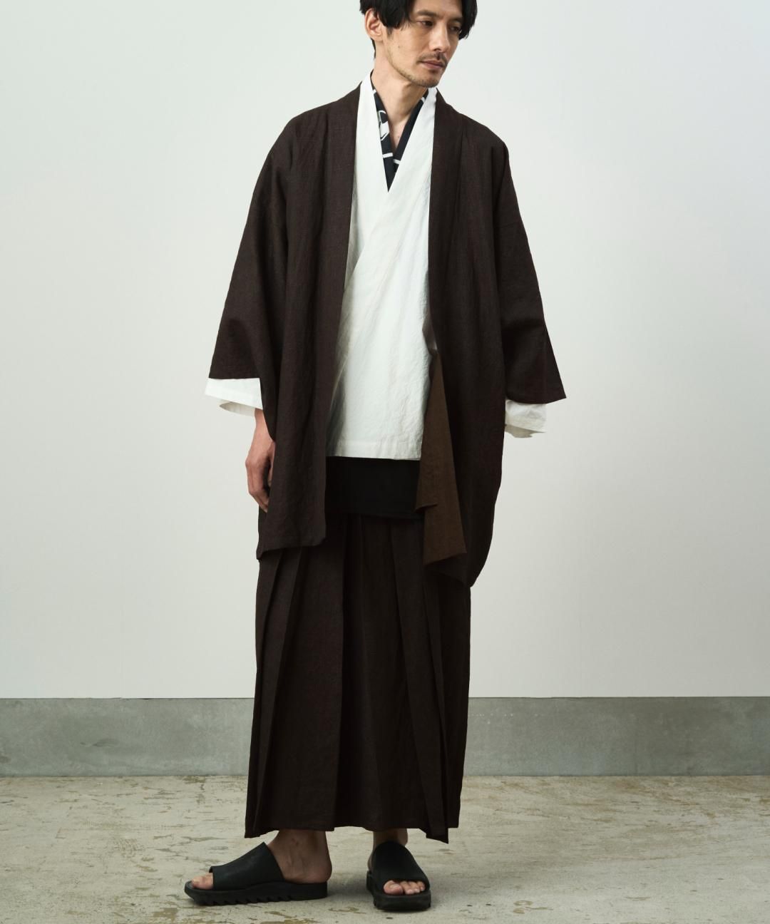 WAROBE / MUD DYEING COTTON HAORI / BLACK photo