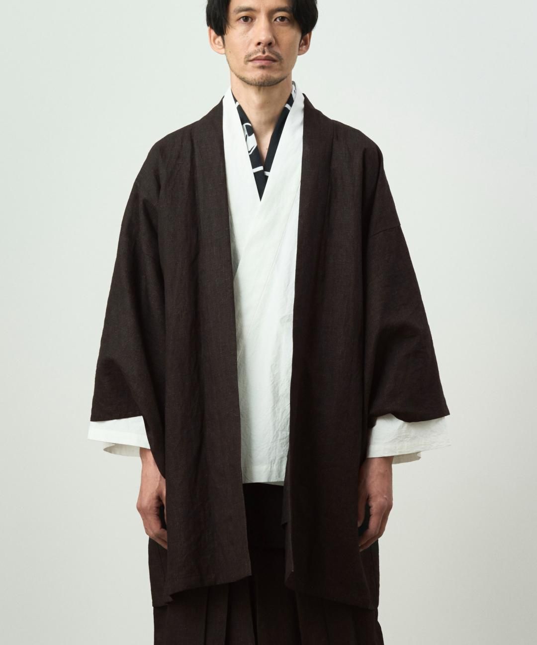 WAROBE / MUD DYEING COTTON HAORI / BLACK photo