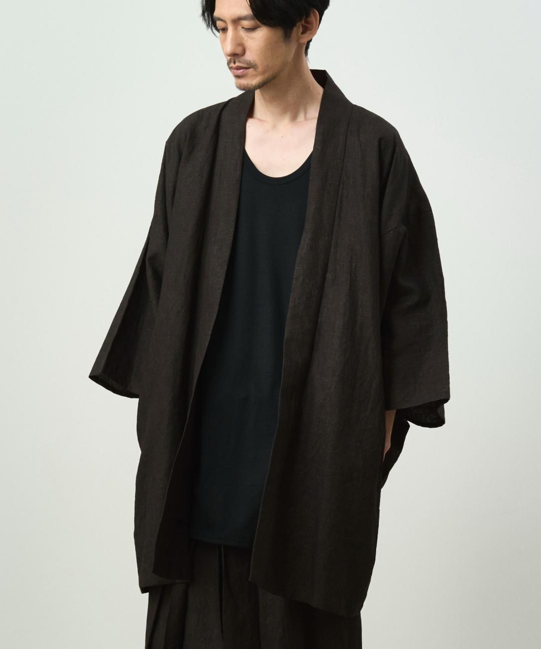 WAROBE / MUD DYEING COTTON HAORI / BLACK photo