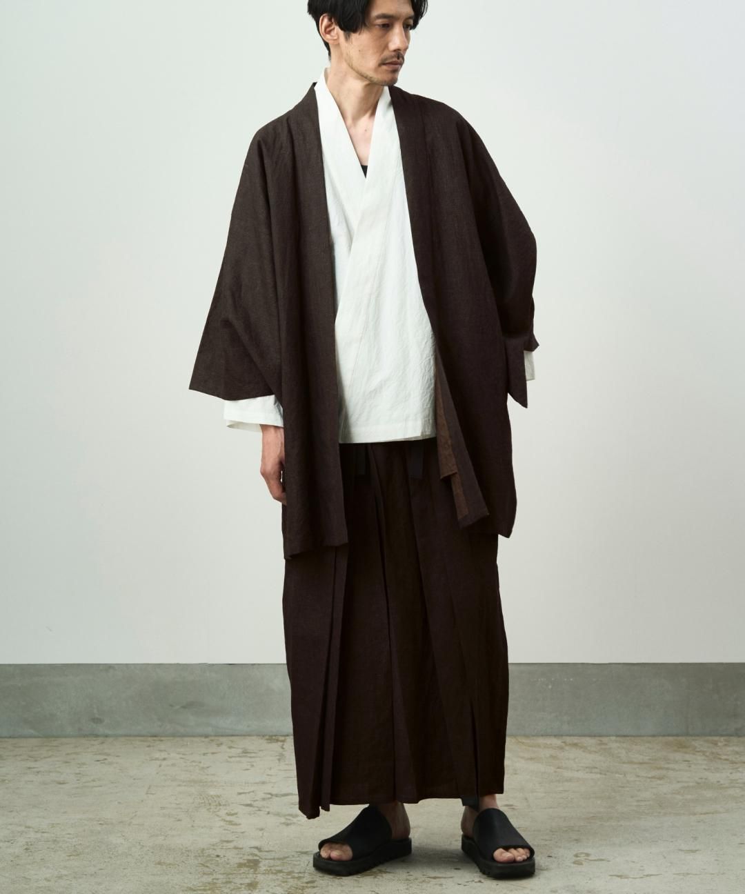 WAROBE / MUD DYEING COTTON HAORI / BLACK photo