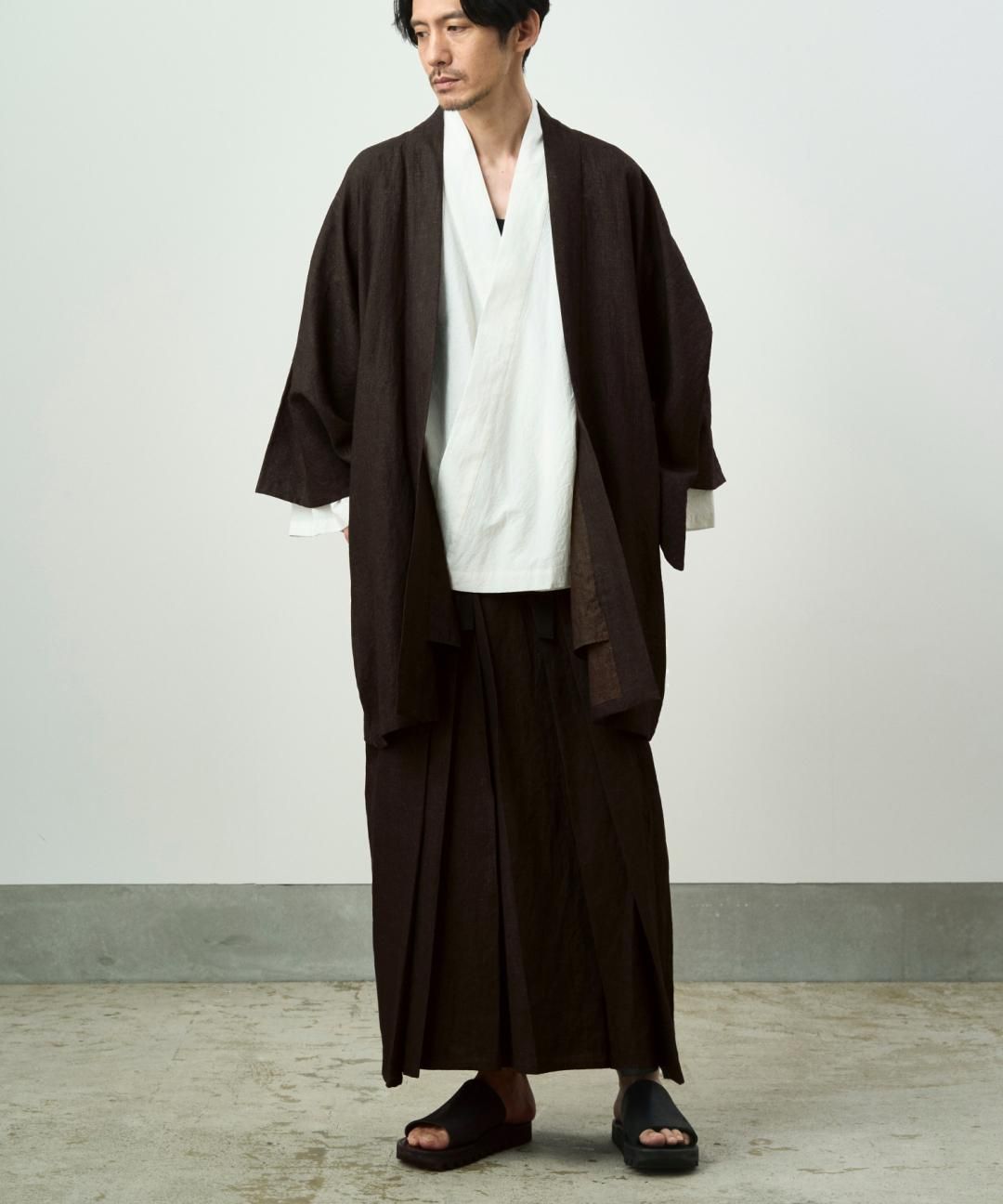 WAROBE / MUD DYEING COTTON HAORI / BLACK photo