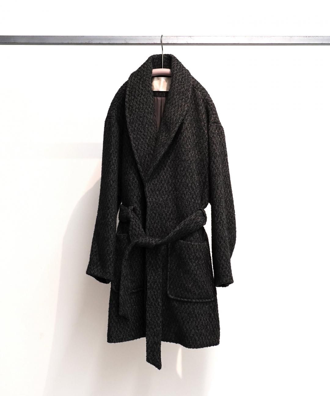 TROVE / MODERN TWEED GOWN COAT / GREEN BROWN photo