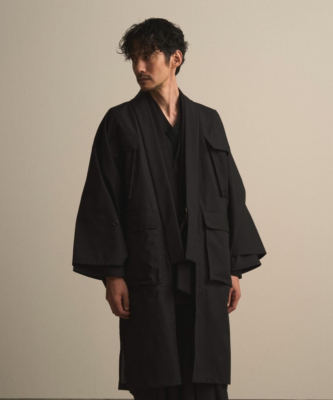 【10月13日18時 オンライン販売開始】WAROBE / FIELD HAORI COAT / BLACK photo