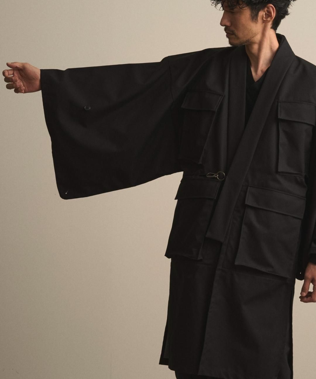 【10月13日18時 オンライン販売開始】WAROBE / FIELD HAORI COAT / BLACK photo