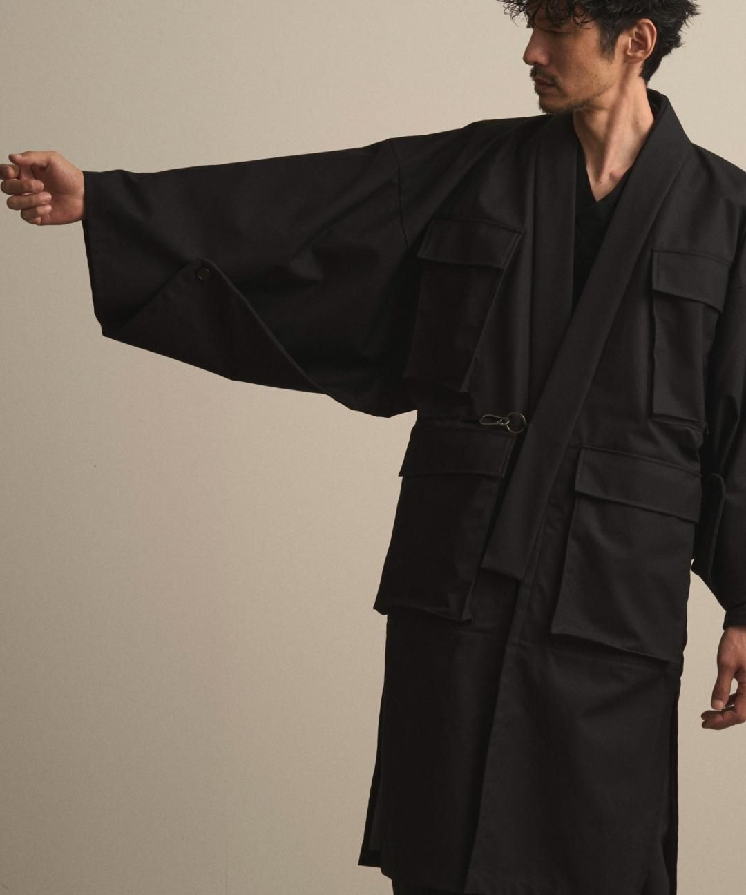 【10月13日18時 オンライン販売開始】WAROBE / FIELD HAORI COAT / BLACK photo