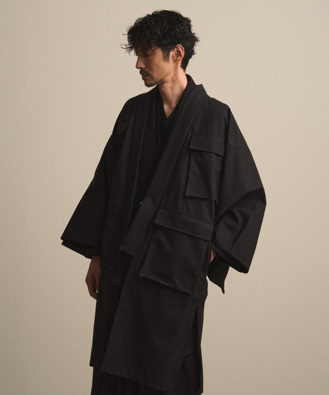 【10月13日18時 オンライン販売開始】WAROBE / FIELD HAORI COAT / BLACK photo