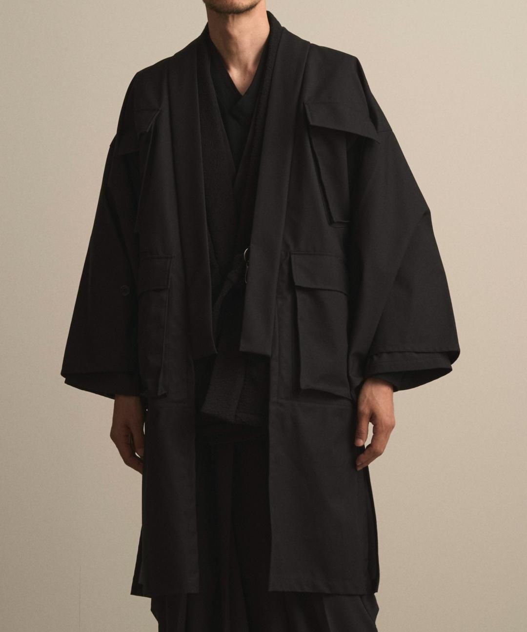 【10月13日18時 オンライン販売開始】WAROBE / FIELD HAORI COAT / BLACK photo