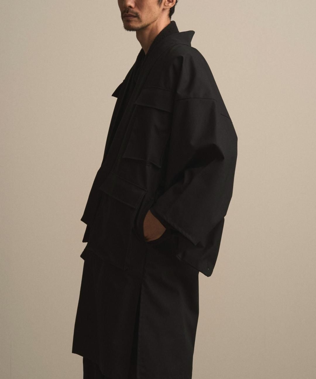 【10月13日18時 オンライン販売開始】WAROBE / FIELD HAORI COAT / BLACK photo