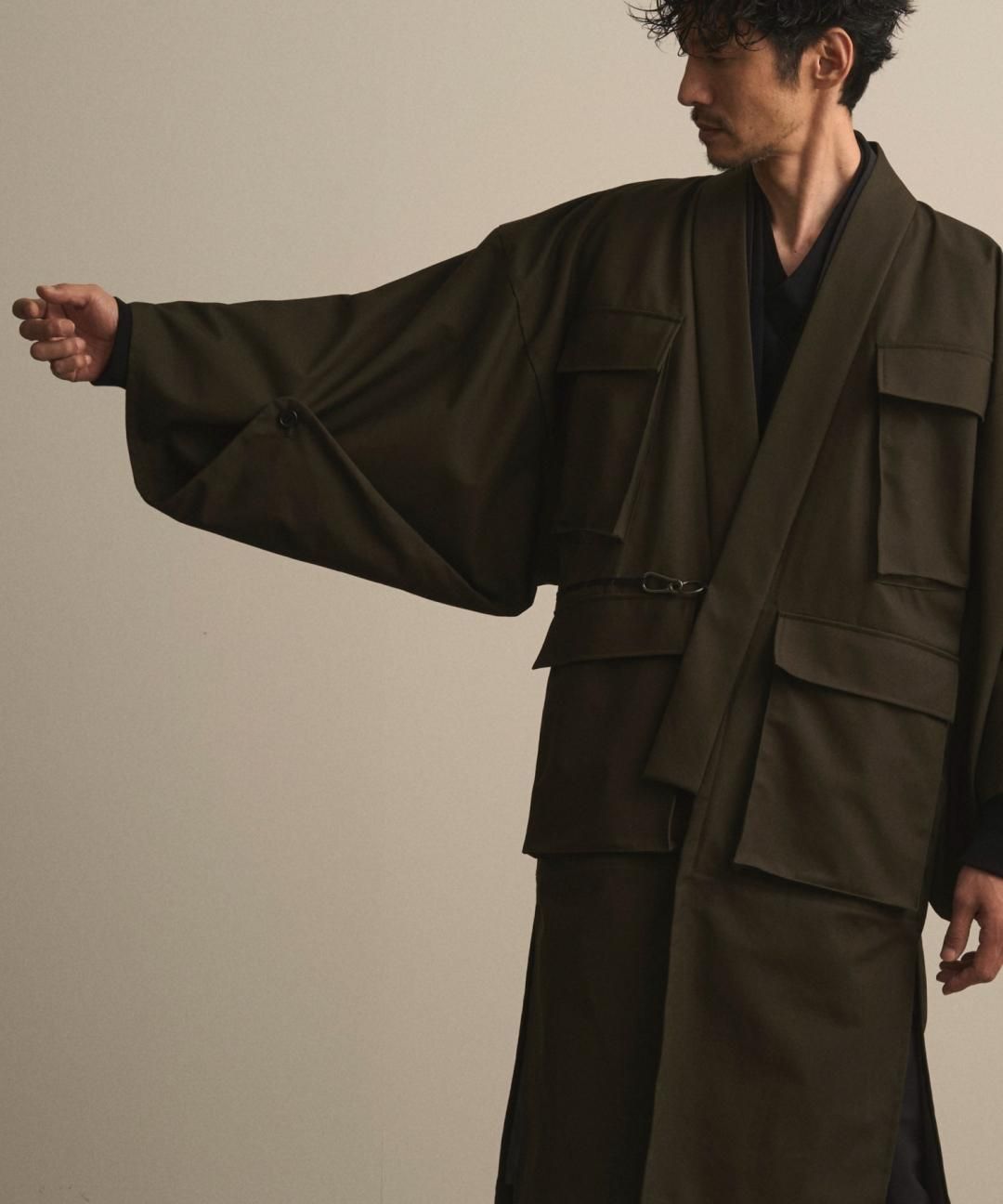 【10月13日18時 オンライン販売開始】WAROBE / FIELD HAORI COAT / DARK OLIVE photo