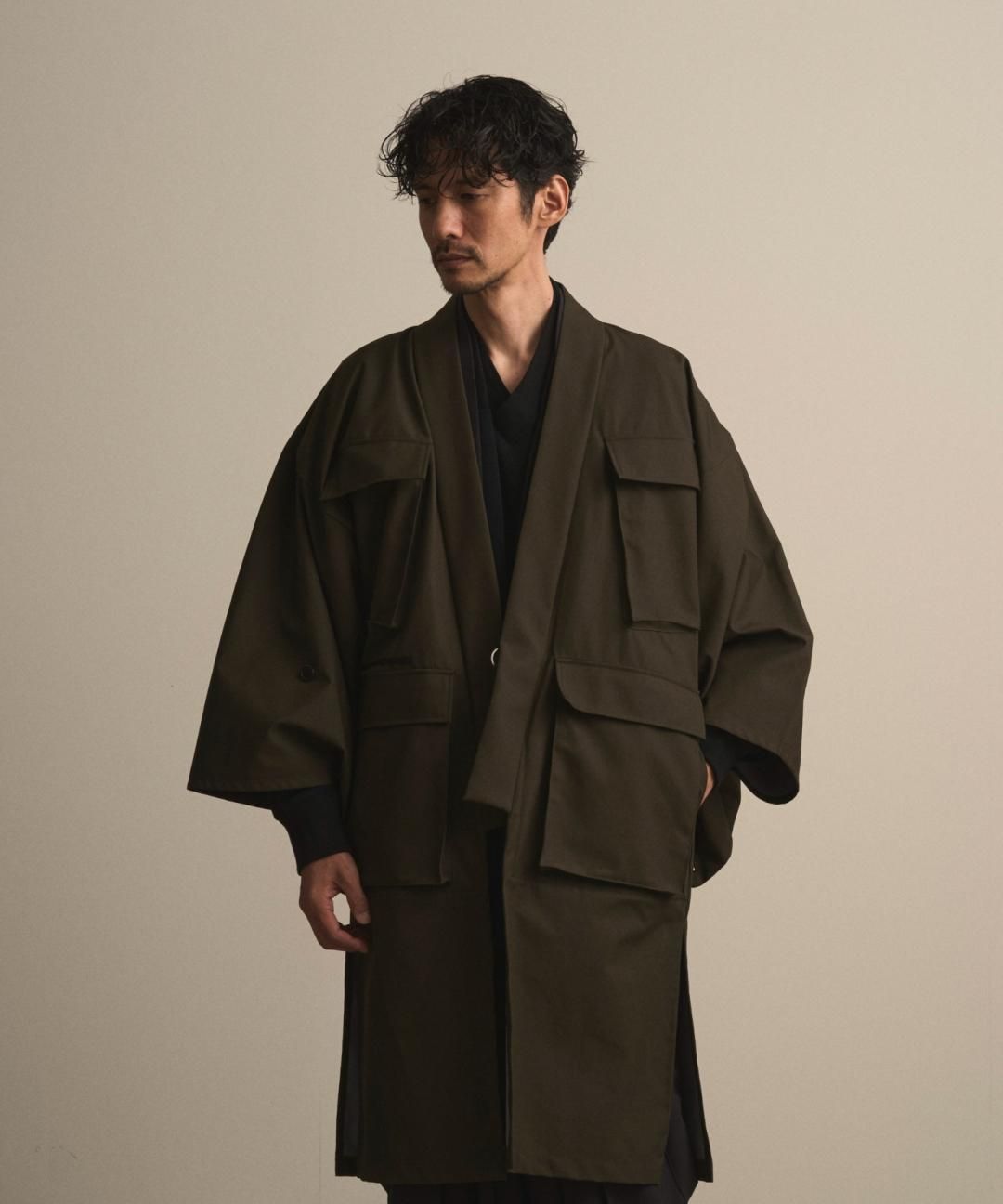 【10月13日18時 オンライン販売開始】WAROBE / FIELD HAORI COAT / DARK OLIVE photo