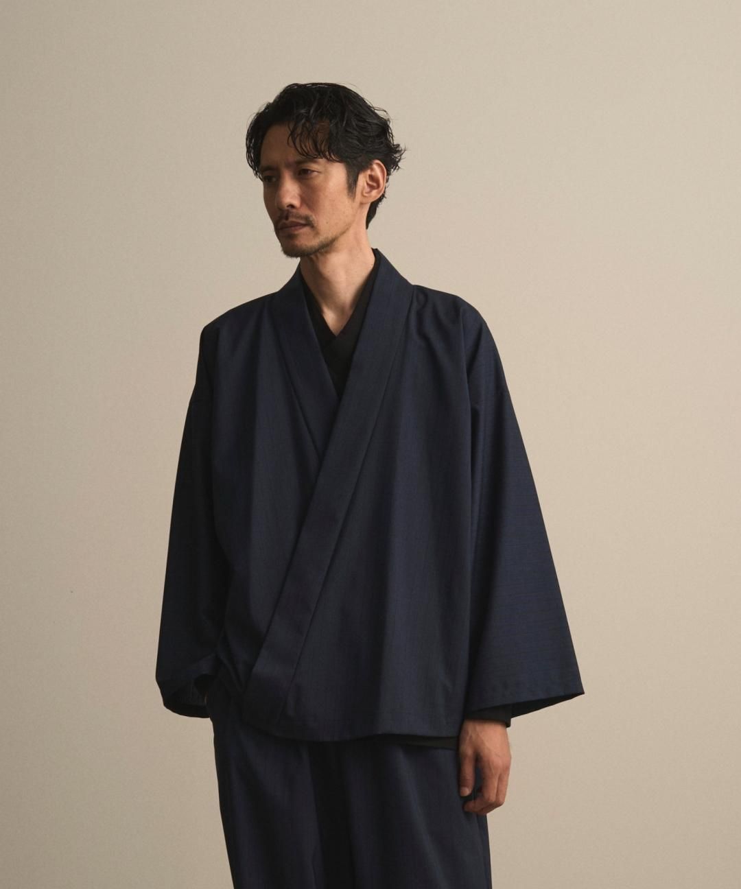 PRE-ORDERWAROBE / WA Y SHIRT / NAVY STRIPE photo