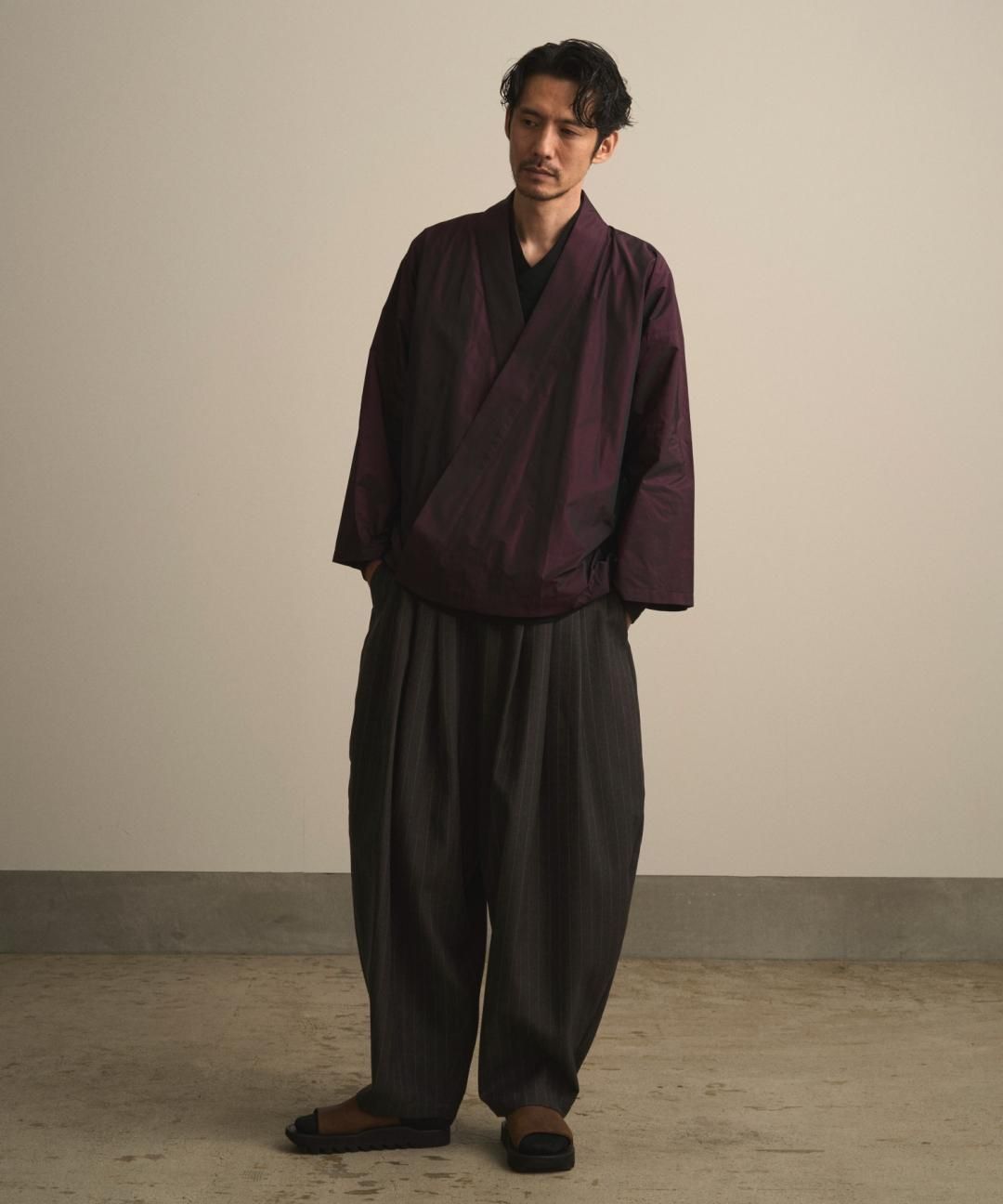 【PRE-ORDER】WAROBE / STRIPE WOOL BONTAN / CHARCOAL photo