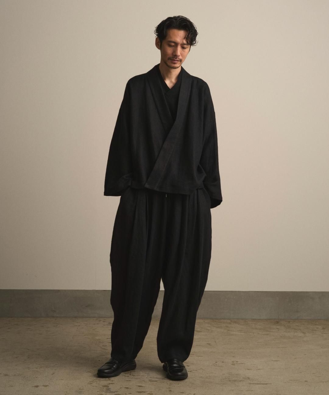 【PRE-ORDER】WAROBE / HEAVY LINEN BONTAN / BLACK photo