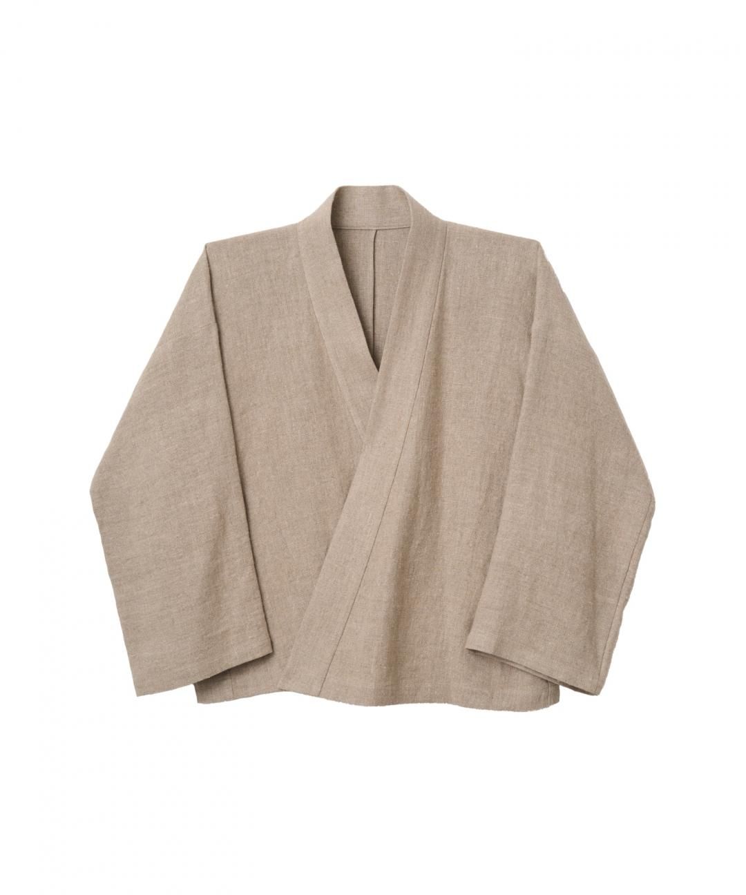 【PRE-ORDER】WAROBE / HEAVY LINEN TAN WA Y SHIRT / BEIGE photo