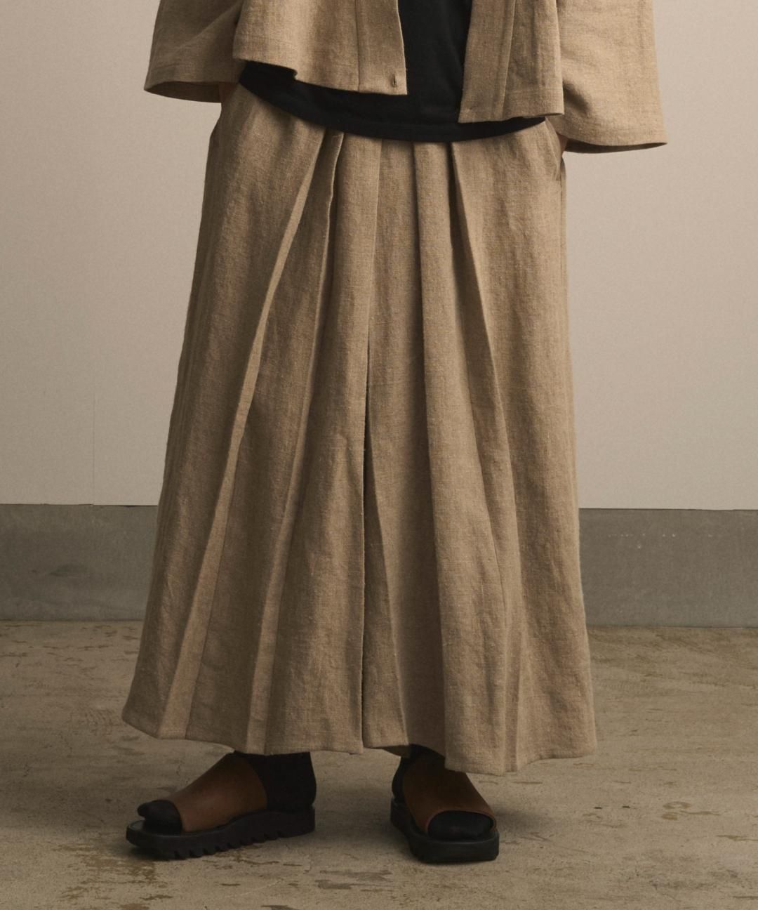 【PRE-ORDER】WAROBE / HEAVY LINEN EASY HAKAMA / BEIGE photo