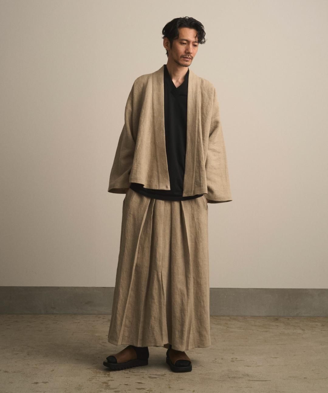 【PRE-ORDER】WAROBE / HEAVY LINEN EASY HAKAMA / BEIGE photo