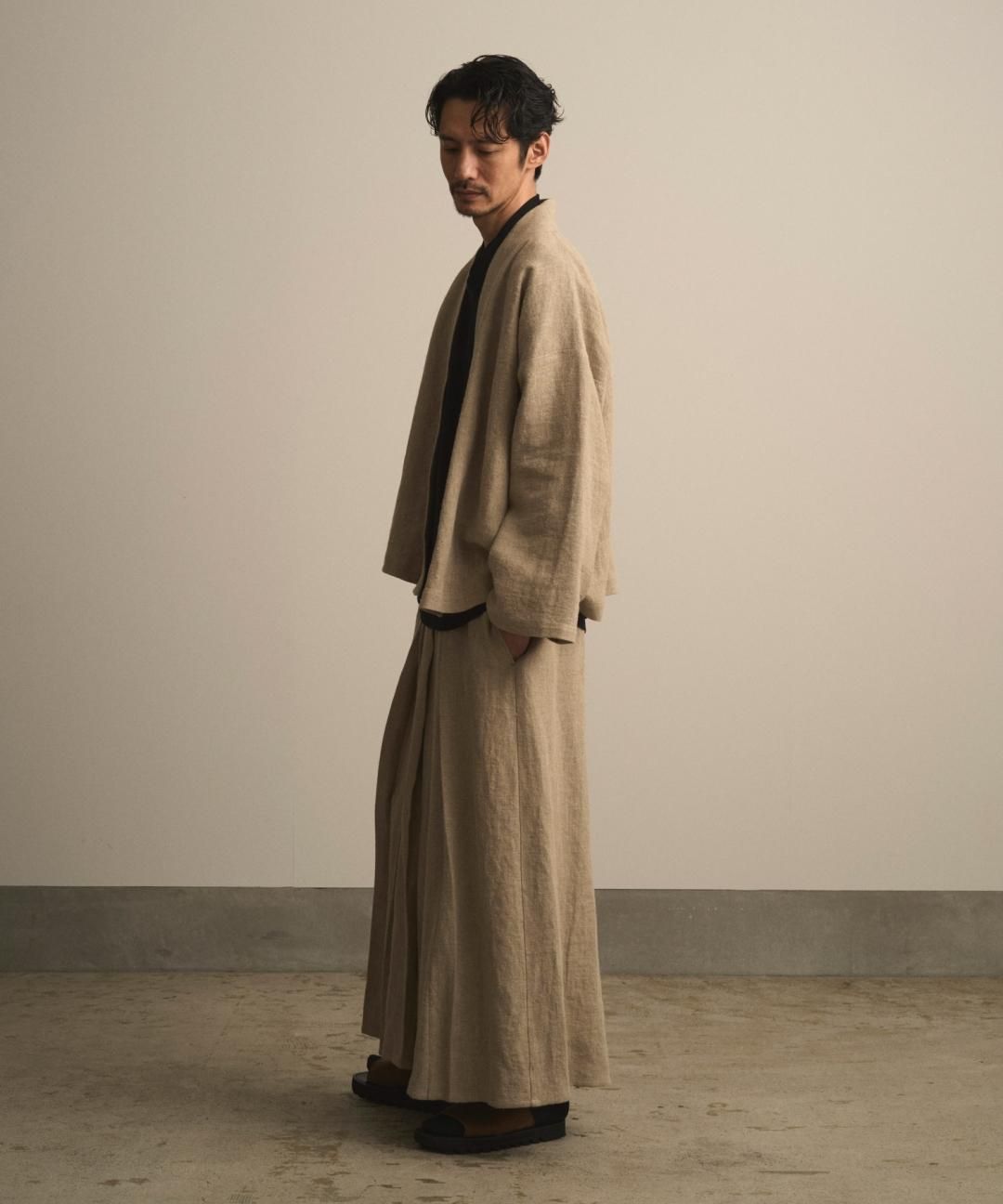 【PRE-ORDER】WAROBE / HEAVY LINEN EASY HAKAMA / BEIGE photo