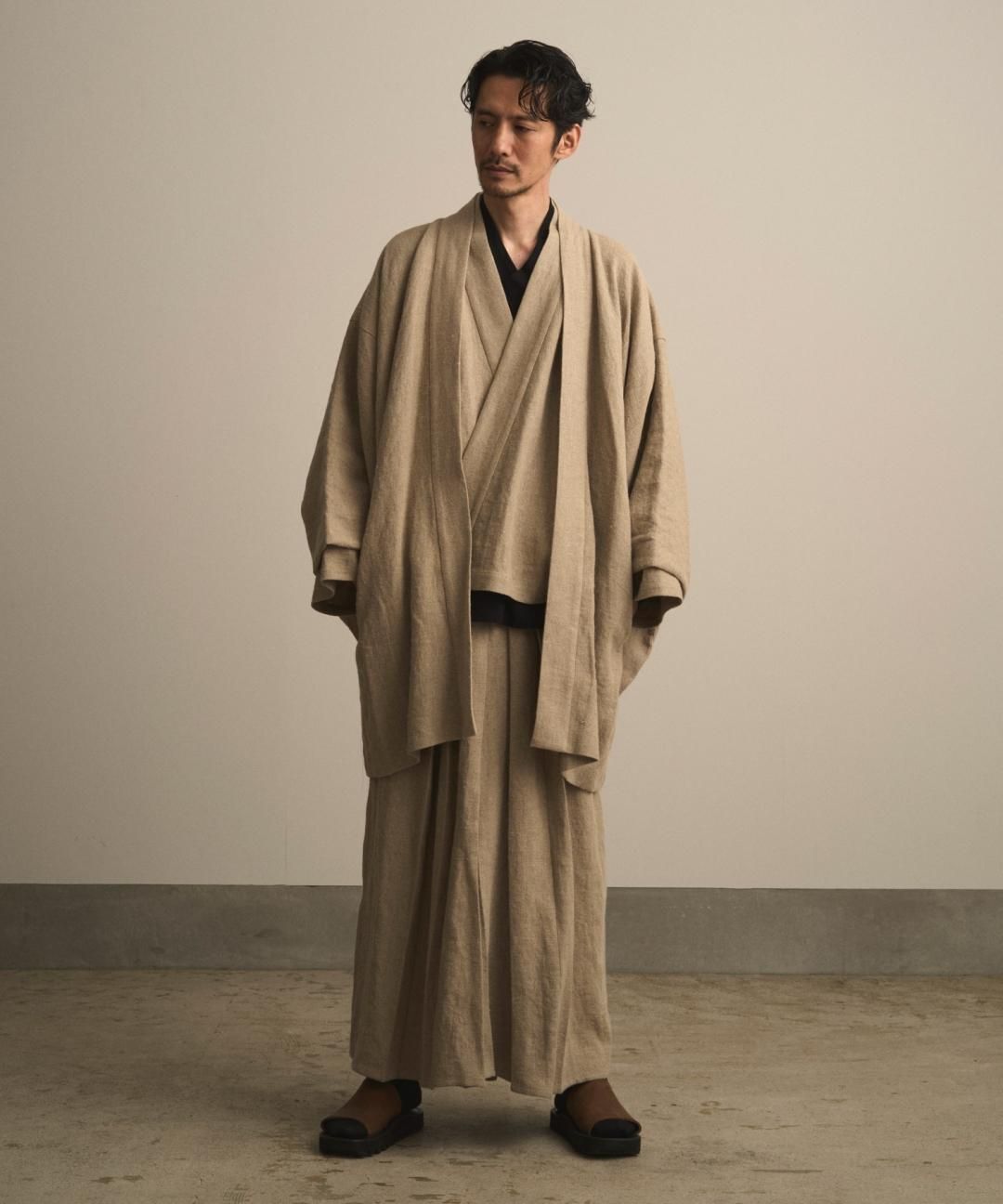 【PRE-ORDER】WAROBE / HEAVY LINEN EASY HAKAMA / BEIGE photo
