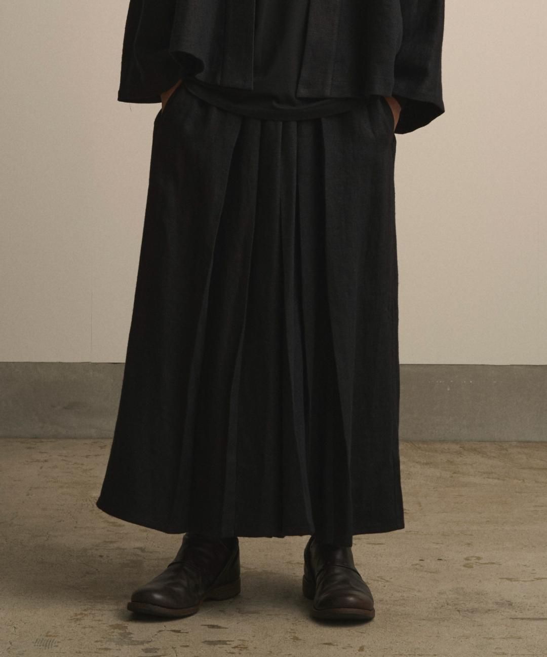 【PRE-ORDER】WAROBE / HEAVY LINEN EASY HAKAMA / BLACK photo