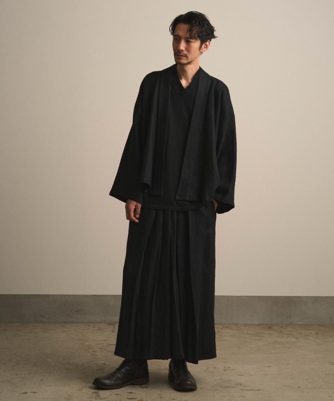 【PRE-ORDER】WAROBE / HEAVY LINEN EASY HAKAMA / BLACK photo