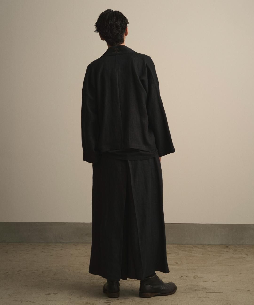 【PRE-ORDER】WAROBE / HEAVY LINEN EASY HAKAMA / BLACK photo