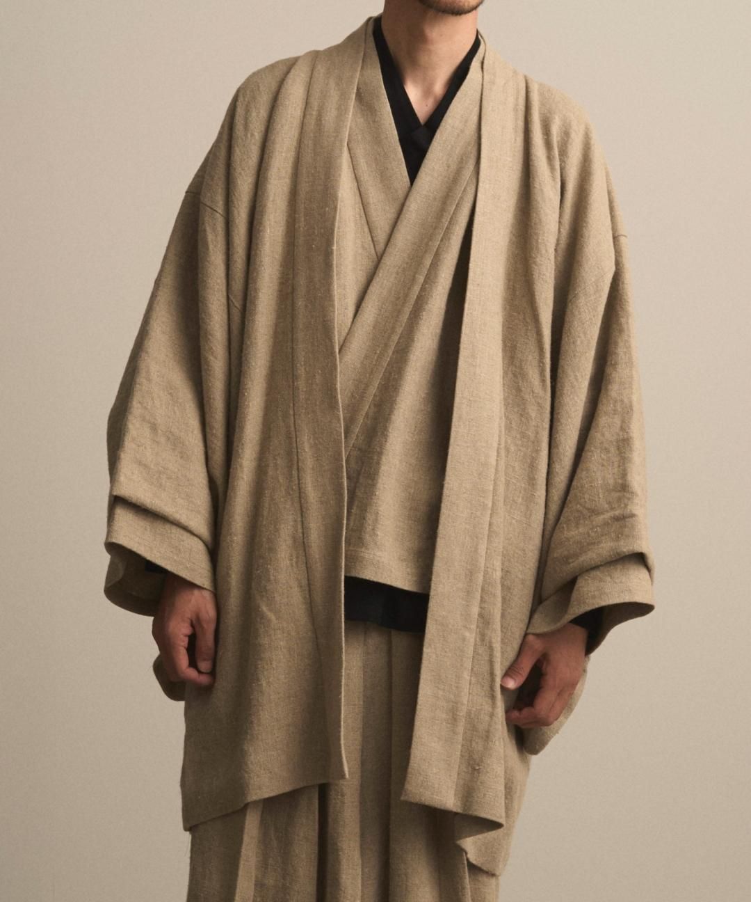 【PRE-ORDER】WAROBE / HEAVY LINEN HAORI / BEIGE photo
