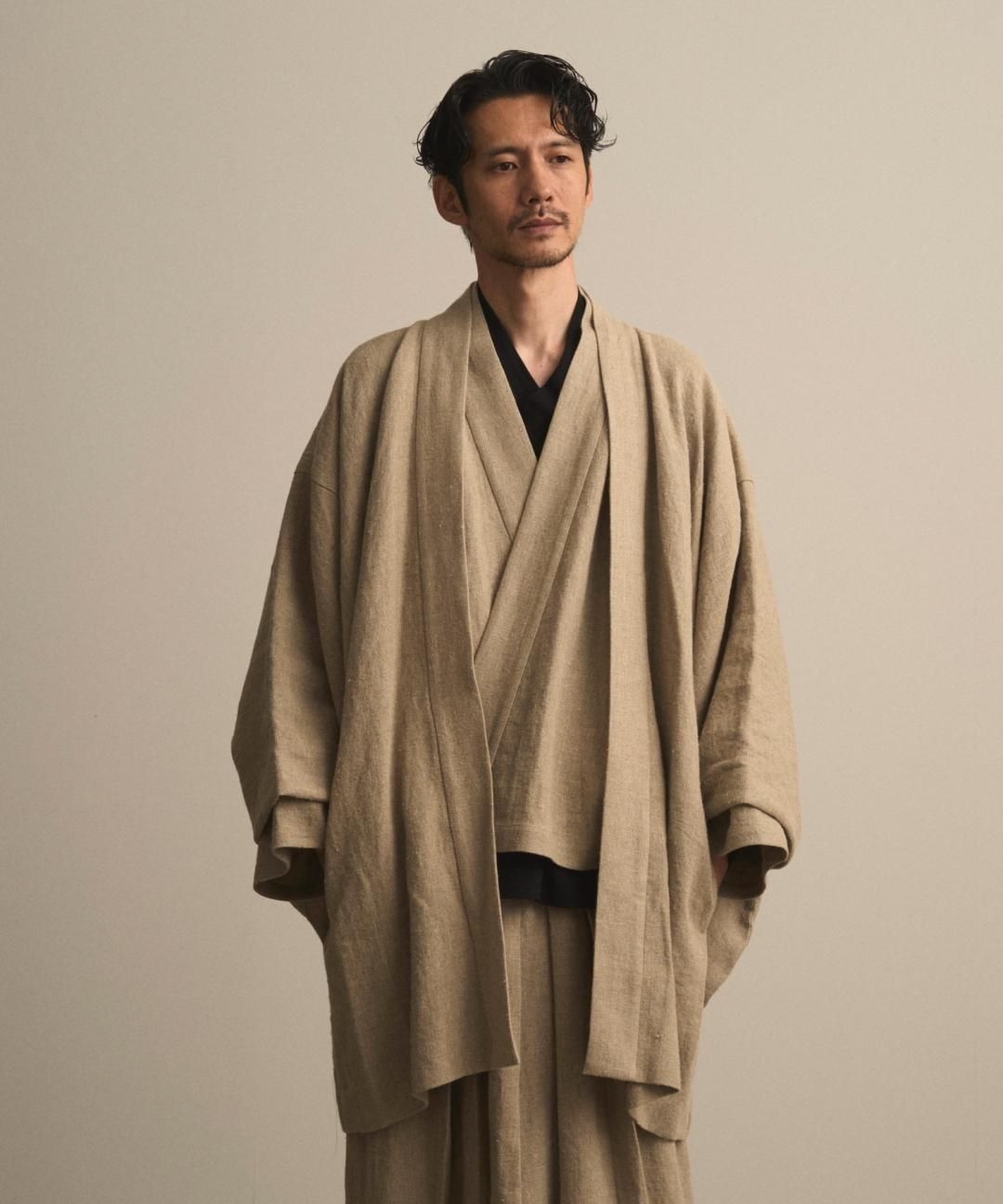 【PRE-ORDER】WAROBE / HEAVY LINEN HAORI / BEIGE photo