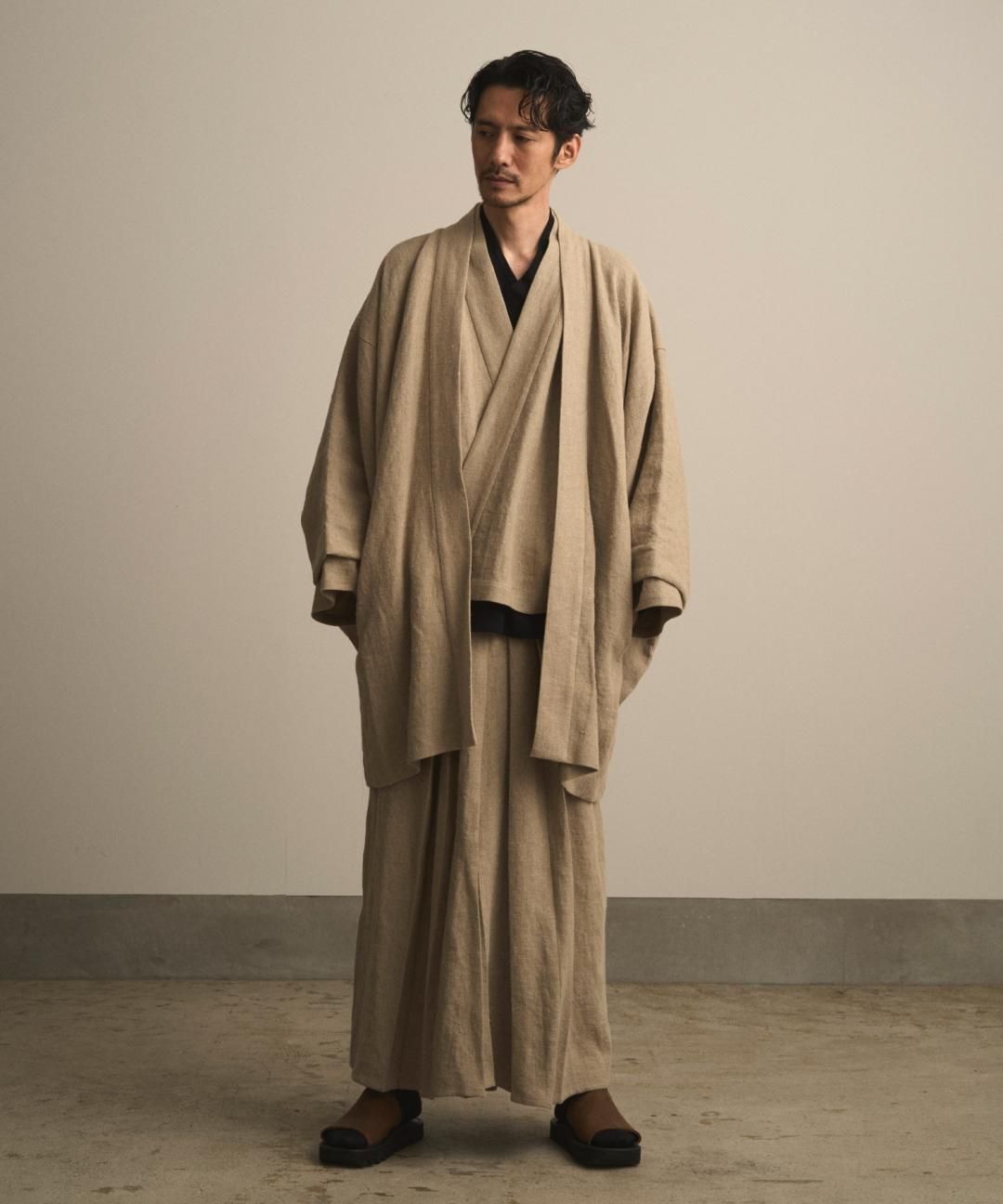 【PRE-ORDER】WAROBE / HEAVY LINEN HAORI / BEIGE photo