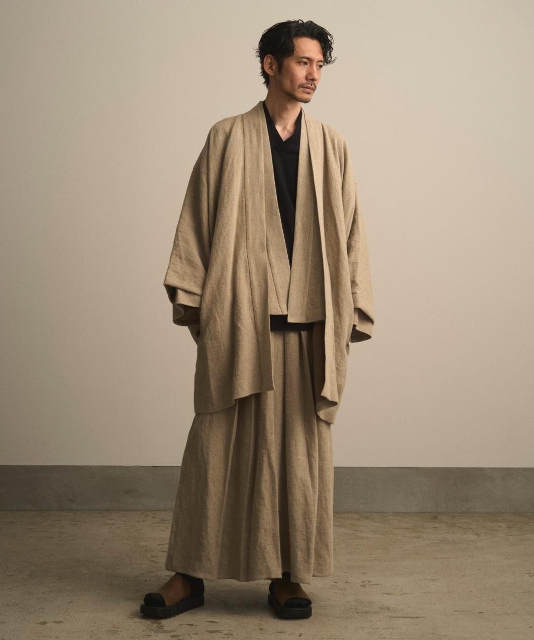 【PRE-ORDER】WAROBE / HEAVY LINEN HAORI / BEIGE photo
