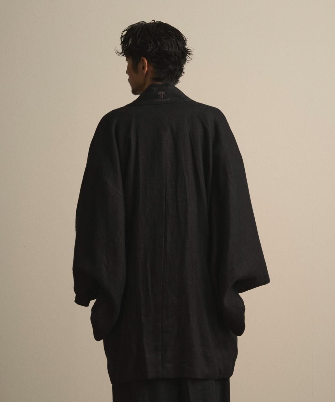 【PRE-ORDER】WAROBE / HEAVY LINEN HAORI / BLACK photo