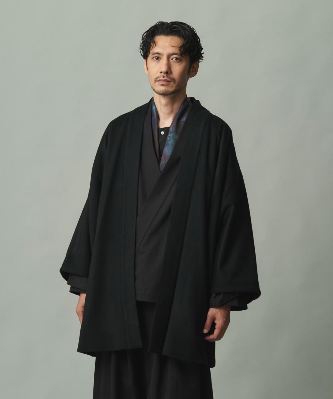 【PRE-ORDER】WAROBE / WOOL BEAVER HAORI / BLACK photo